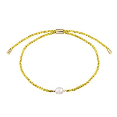 Armkette - Nylon gelb - Süßwasserperle