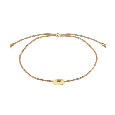 Armkette - Nylon creme - Aufschieber IP gold