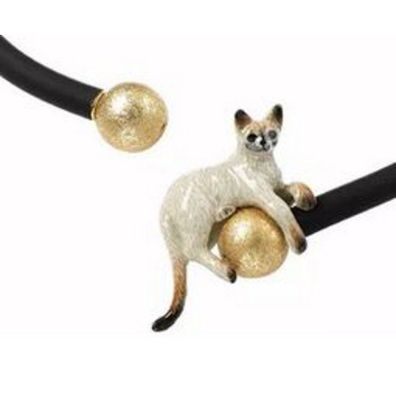 Armspange - Unikat - Siamkatze - goldfarben
