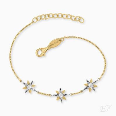 Armkette - Silber Bicolor - Sternmotiv Zirkonia
