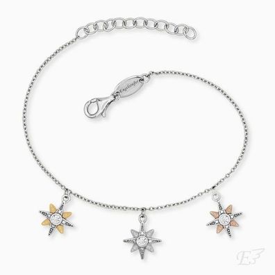 Armkette - Silber Tricolor - Sternmotiv Zirkonia