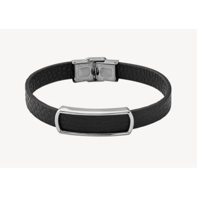 Armband 21cm - Edelstahl - Leder