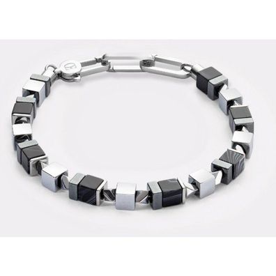 Armband - Edelstahl - Cubes schwarz silber