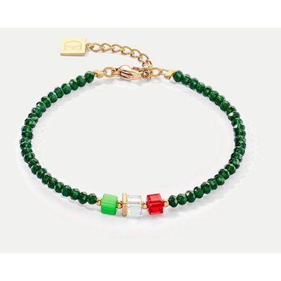 Armband - Edelstahl gold - Glas grün