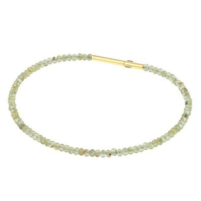 Armkette 19cm - Edelstahl gold -Peridot facettiert