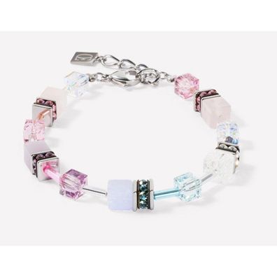 Armband - Edelstahl - GeoCube Rosa Flieder