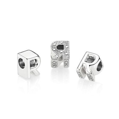 Bead - Silber - Charm letter R