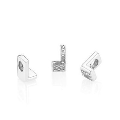 Bead - Silber - Charm letter L