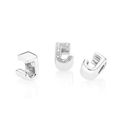 Bead - Silber - Charm letter J
