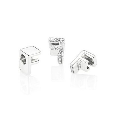 Bead - Silber - Charm letter F
