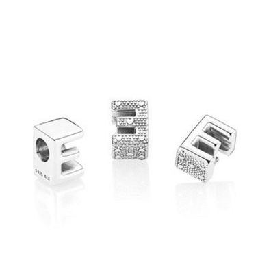 Bead - Silber - Charm letter E