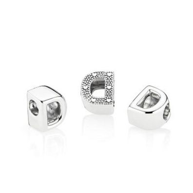 Bead - Silber - Charm letter D
