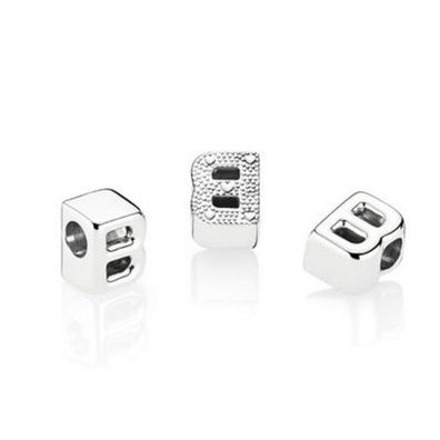 Bead - Silber - Charm letter B