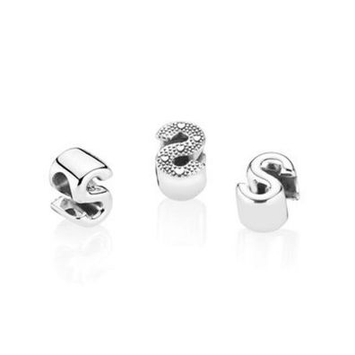 Bead - Silber - Charm letter S