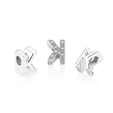 Bead - Silber - Charm letter K
