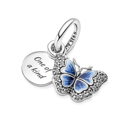 Bead - Silber - Charm Anhänger Schmetterling