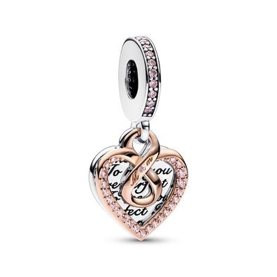 Bead - Silber - Charm Anhänger Herz Infinity