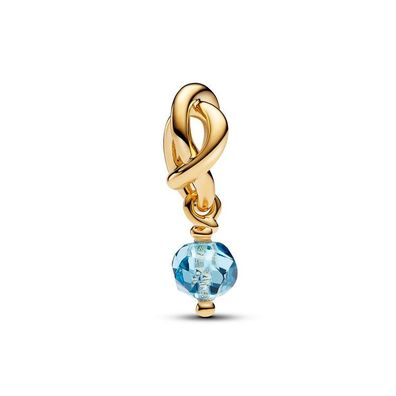 Bead - vergoldet - hellblauer Ewigkeitscharm