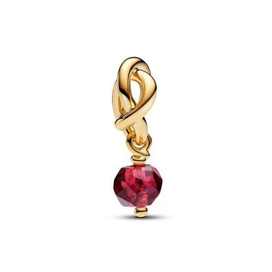 Bead - vergoldet - roter Ewigkeitscharm