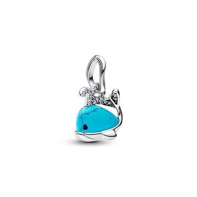 Bead - Silber - Türkisfarbener Wal Charm-Anhänger