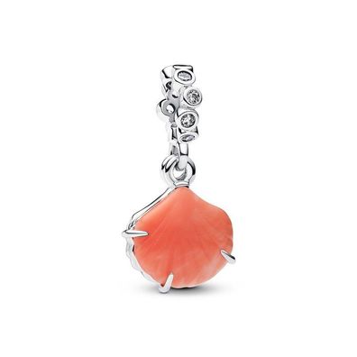 Bead - Silber - Korallenrote Muschel Charm