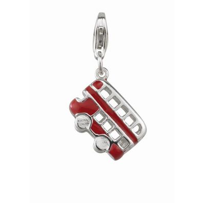 Charm - Sterlingsilber Emaille - Doppeldecker