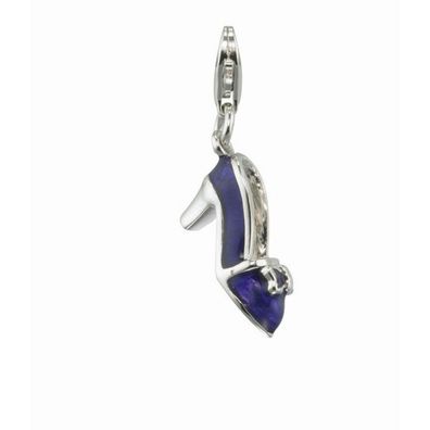 Charm - Sterlingsilber Emaille - Pumps - lila