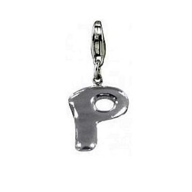 Charm - Sterlingsilber - Buchstabe P - silber