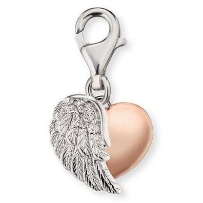 Charm - Silber - rosé - Herzflügel