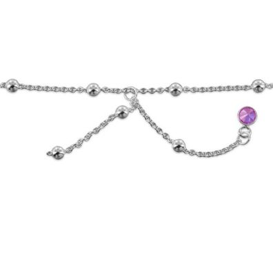 Fußkette - Sterlingsilber Zirkonia - pink