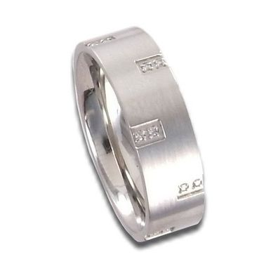 Ring 56 - silber - Edelstahl Brillanten 0,10ct