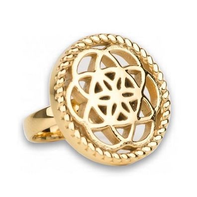 Ring 58 - goldfarben - Edelstahl - Blume
