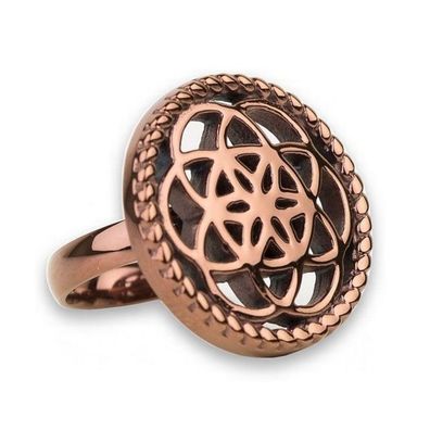 Ring 56 - bronze - Edelstahl - Blume