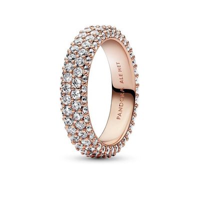 Ring 58 - Rosévergoldet - Dreireihiges Pavé