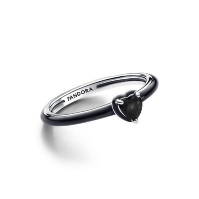 Ring 64 - Sterlingsilber - Schwarzes Chakra Herz