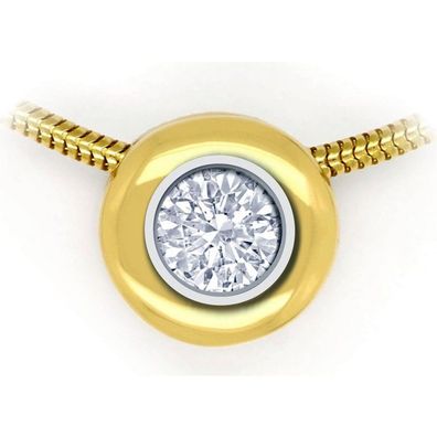 Anhänger - Gold 750 18K Brillant 0,26ct Platin