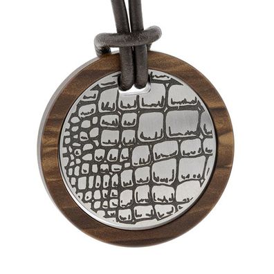 AnhängerBand - Edelstahl Holz Leder - braun