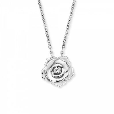 AnhängerKette - Silber - Rose mit Steinen