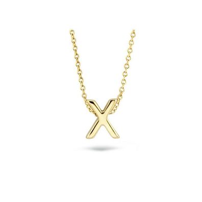 Kette - 585 Gelbgold - Buchstaben-Anhänger X