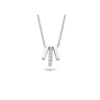 Kette - 585 Weißgold - Zirkonia-Anhänger