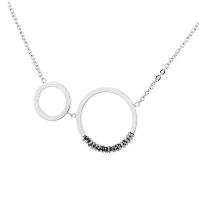 Collier - Edelstahl - Hämatit Ringe