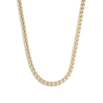 Halskette 90 cm - Edelstahl Zopf - IP goldfarben