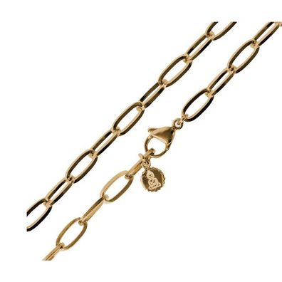 Halskette 50cm - Edelstahl gold - Paperclip