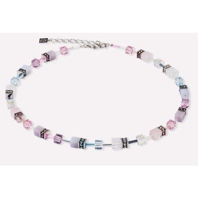 Collier - Edelstahl - GeoCube Rosa Flieder