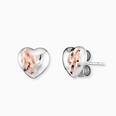 Ohrstecker - Sterlingsilber - Darling Herz bicolor