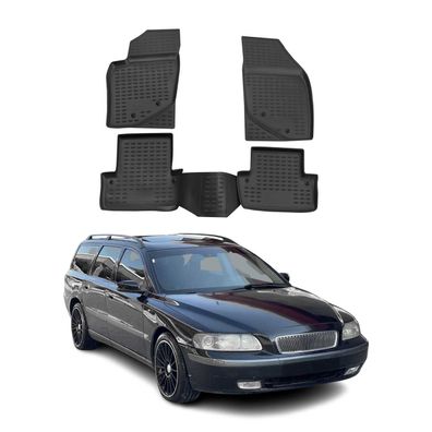 2000-2007 Volvo V70 Fußmatten TPE Schwarz 4 tlg