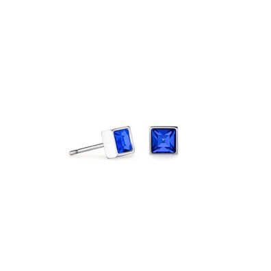 Ohrstecker - Edelstahl - Square Blau klein