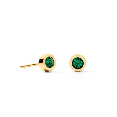 Ohrstecker - Edelstahl Gold - Dünkelgrün