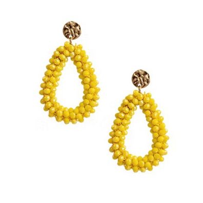 Ohrhänger - Stahl Gold - Glassteine gelb