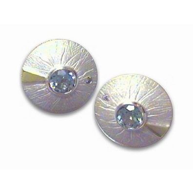 Ohrstecker - Sterlingsilber Kristall - blau/silber